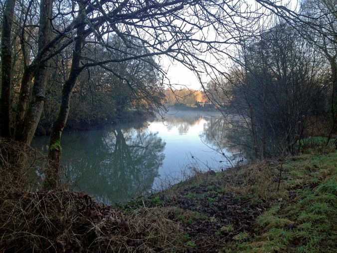 Misty morning on the River Avon at Bradford on Avon