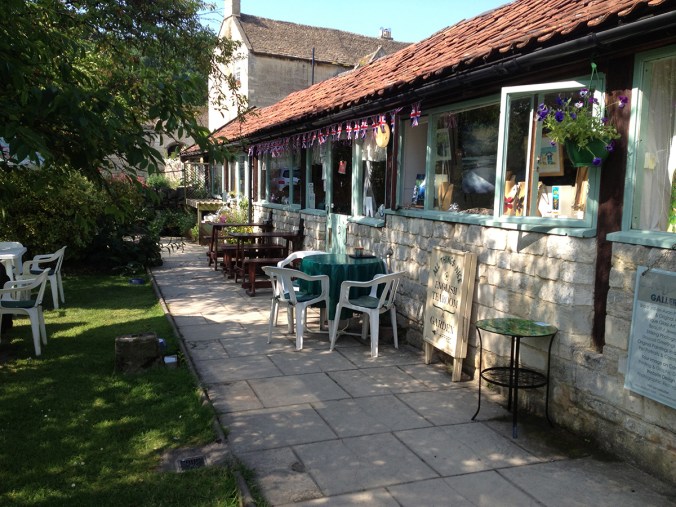 The bunting going up at the Tithebarn Workshops