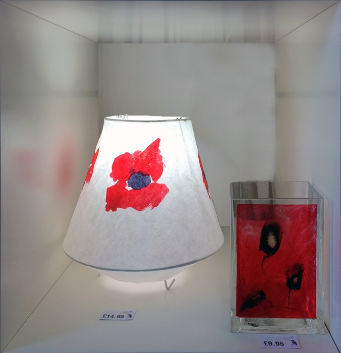 Hand painted lamps by Serena Pugh