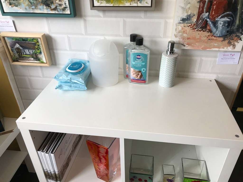 serenarts gallery covid hand sanitising station