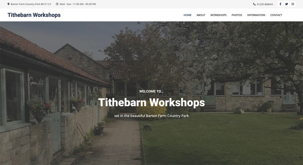 tithebarn workshops new website