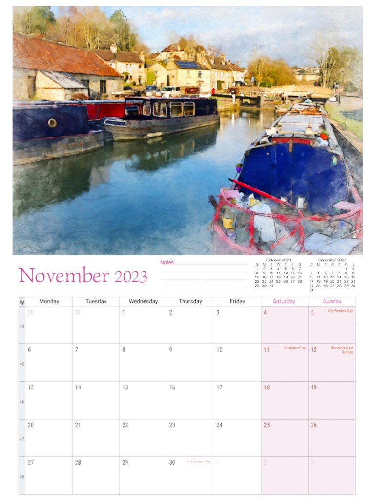 serena pugh 2023 photographic artwork calendar