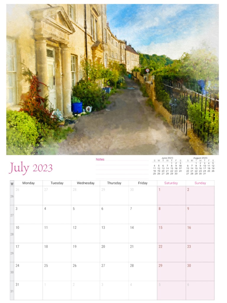 serena pugh 2023 photographic artwork calendar