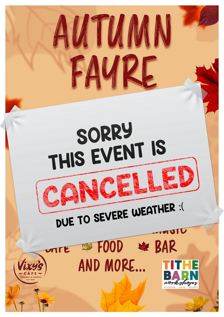 tithebarn workshops autumn fayre cancelled