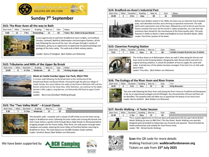 walking festival sunday 7th september