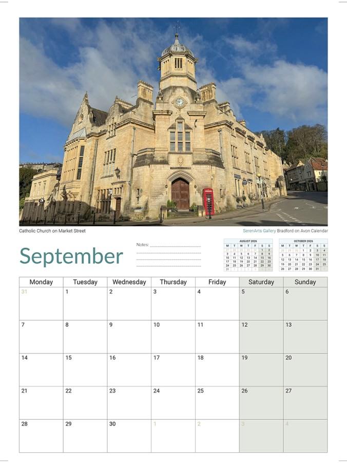 serenarts gallery bradford on avon A4 2026 calendar
