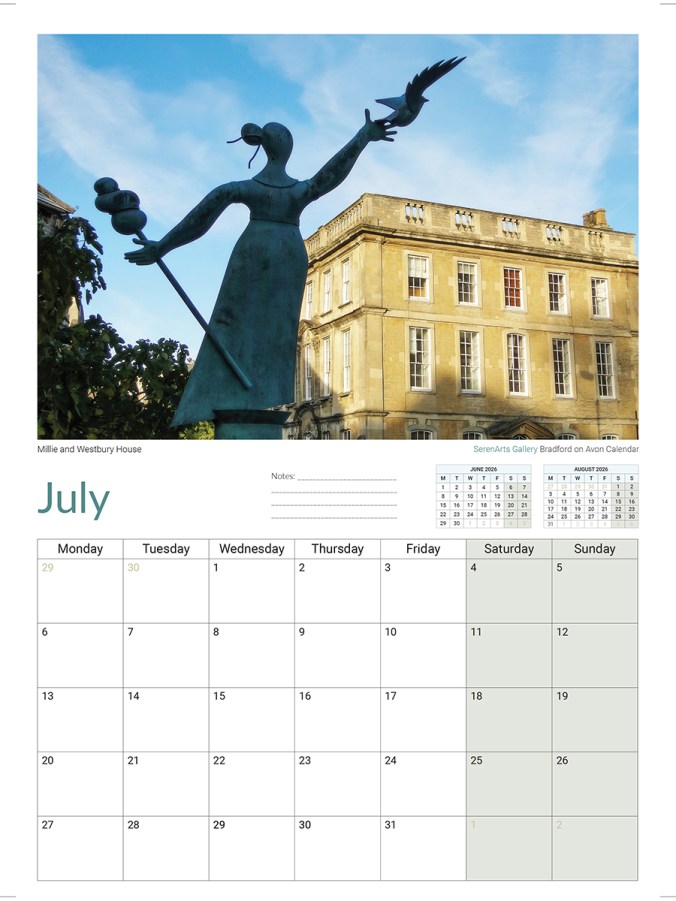 serenarts gallery bradford on avon A4 2026 calendar